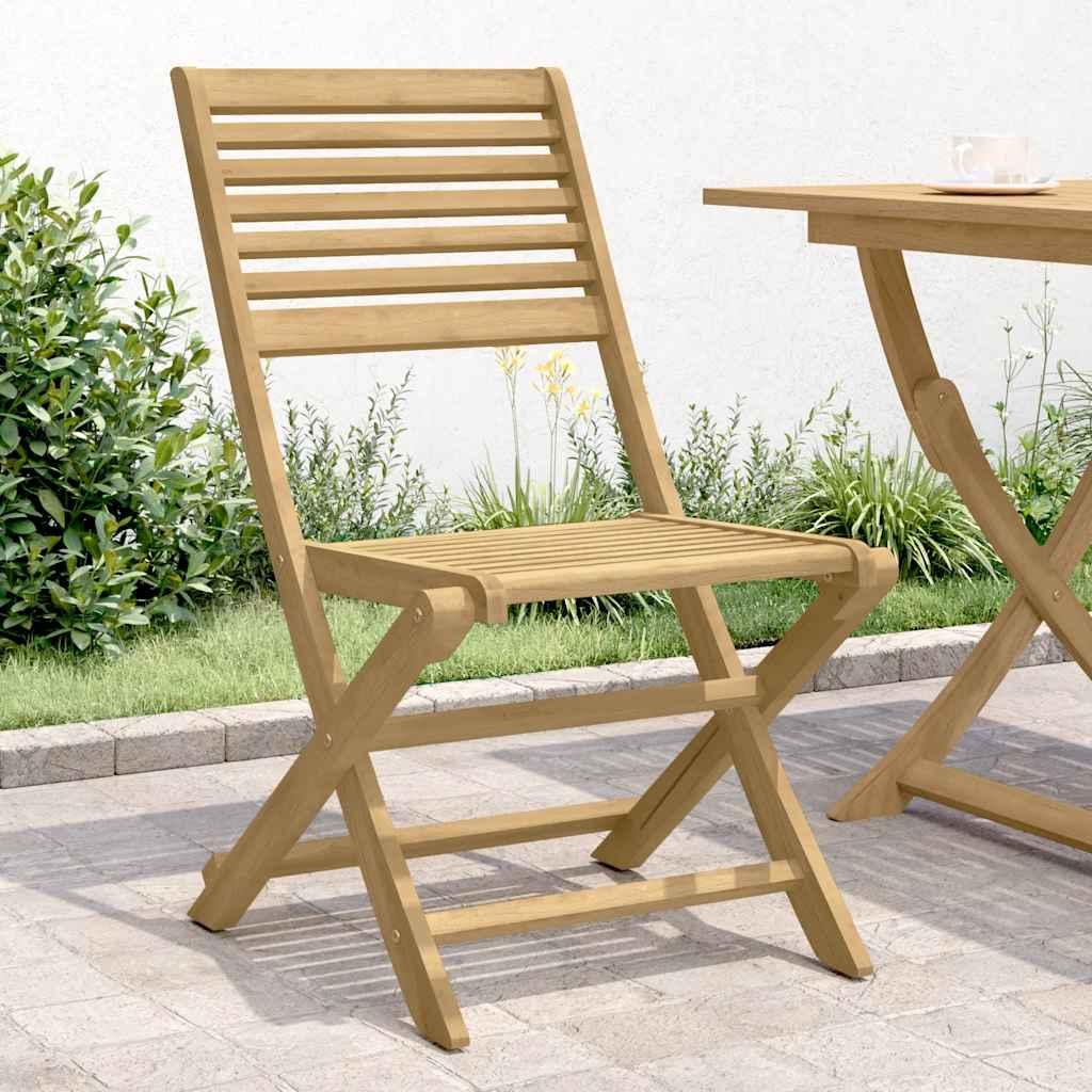 Sillas plegables, 4 unidades, 54,5 x 61,5 x 86,5 cm, madera maciza de acacia