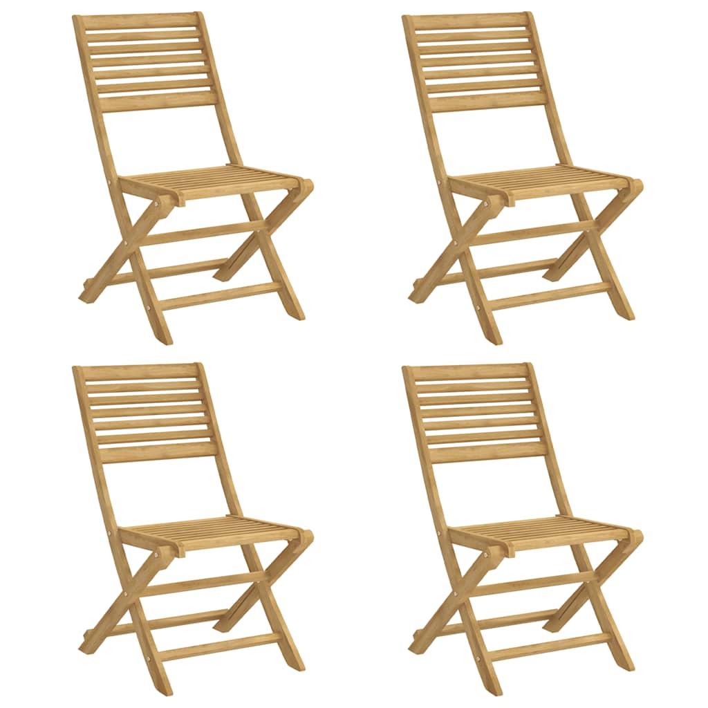 Sillas plegables, 4 unidades, 54,5 x 61,5 x 86,5 cm, madera maciza de acacia