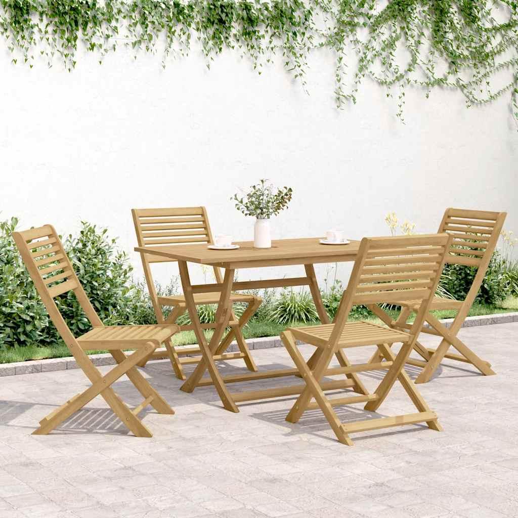 Sillas plegables, 4 unidades, 54,5 x 61,5 x 86,5 cm, madera maciza de acacia