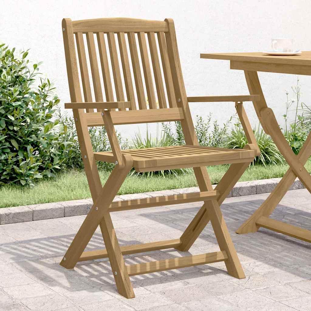 Sillas plegables, 4 unidades, 54,5 x 61,5 x 86,5 cm, madera maciza de acacia