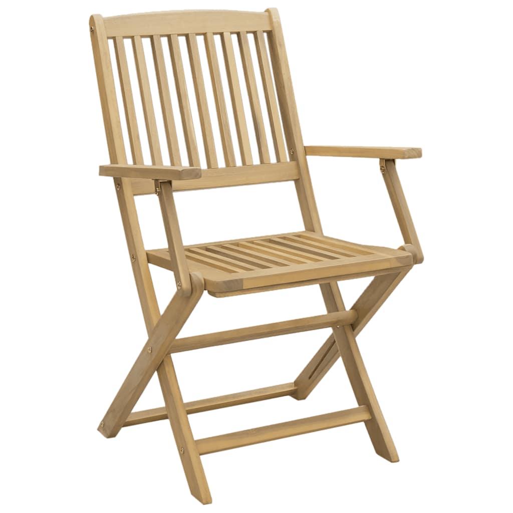 Sillas plegables, 4 unidades, 54,5 x 61,5 x 86,5 cm, madera maciza de acacia
