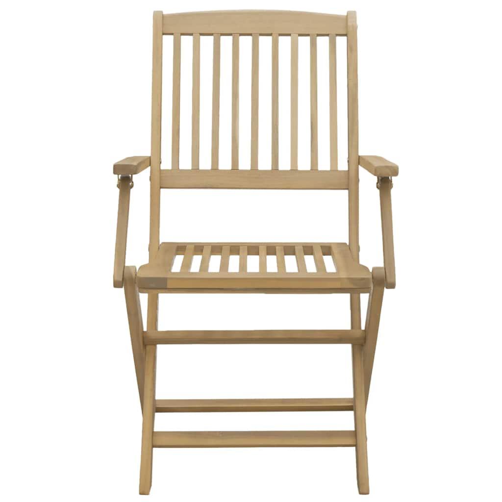 Sillas plegables, 4 unidades, 54,5 x 61,5 x 86,5 cm, madera maciza de acacia