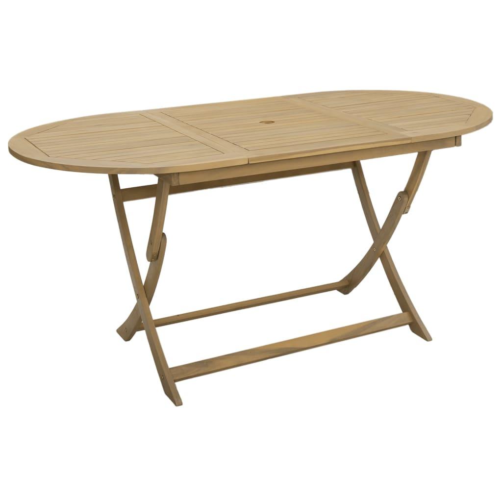 Mesa de jardín plegable madera maciza de acacia 90x52,5x65 cm