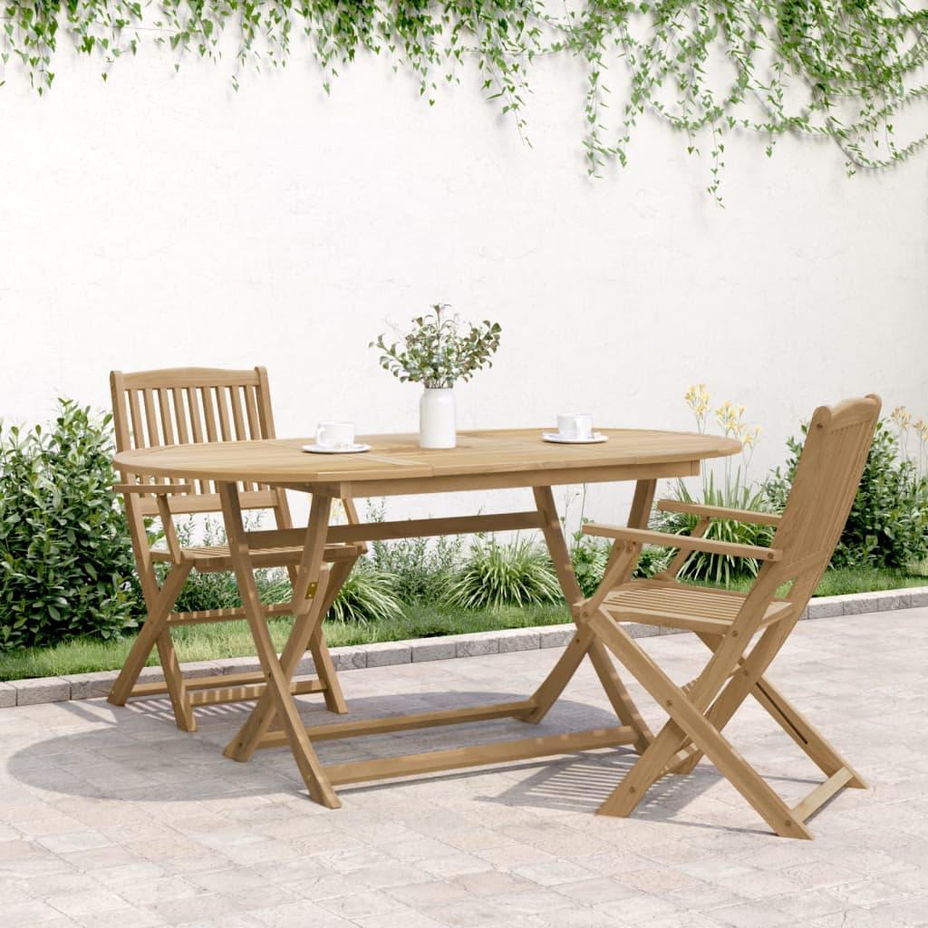 Mesa de jardín plegable madera maciza de acacia 90x52,5x65 cm