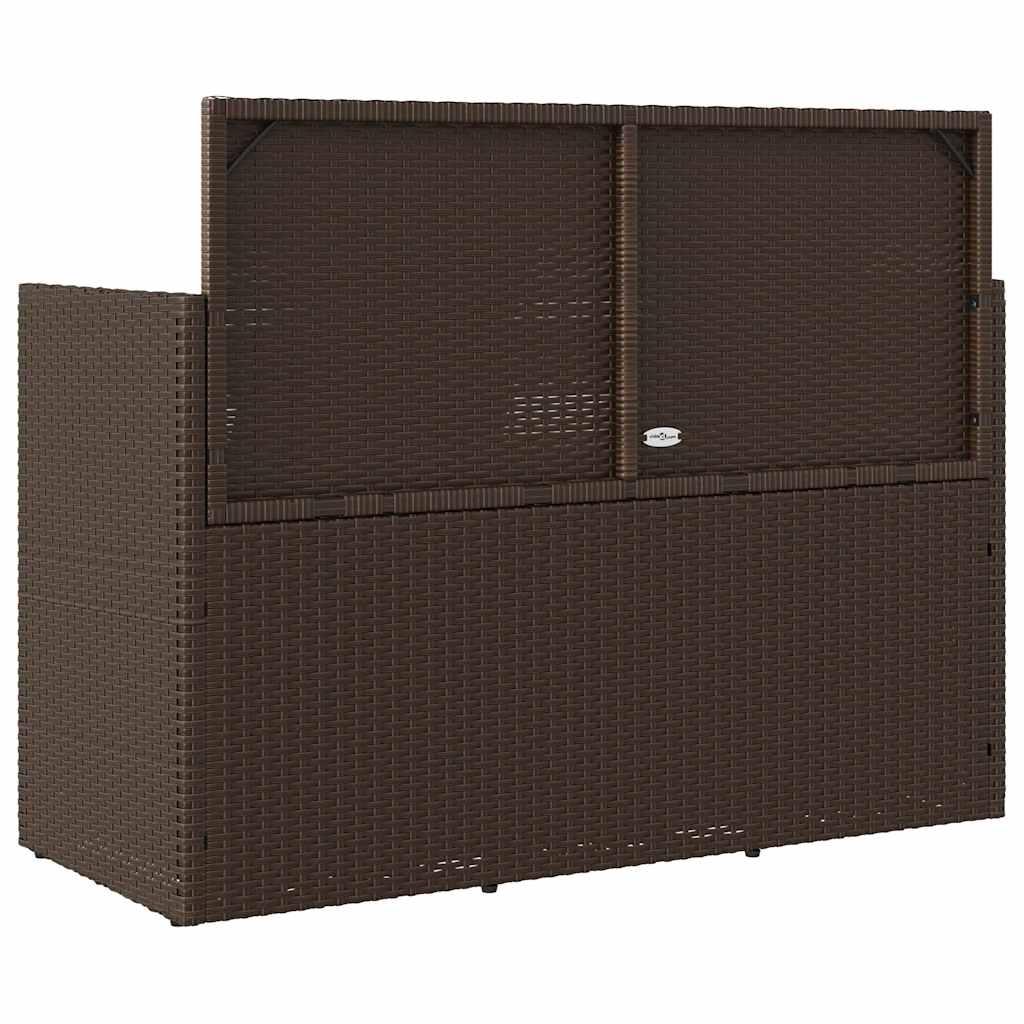 Banco de jardín con cojines ratán sintético gris 116x62,5x74 cm