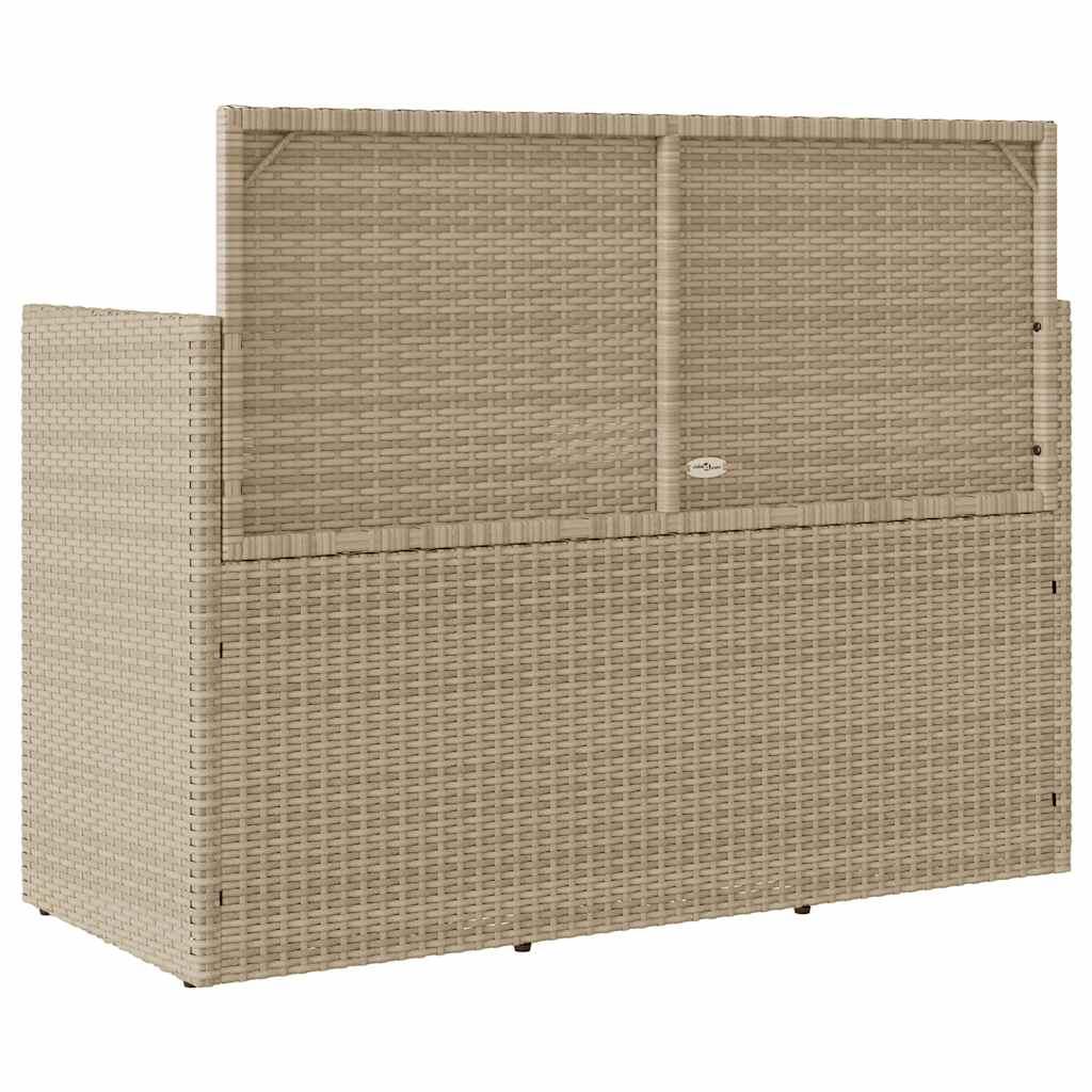 Banco de jardín con cojines ratán sintético gris 116x62,5x74 cm