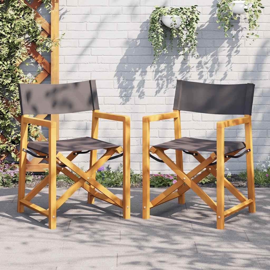 Sillas de director plegables 2 unidades tela blanco crema