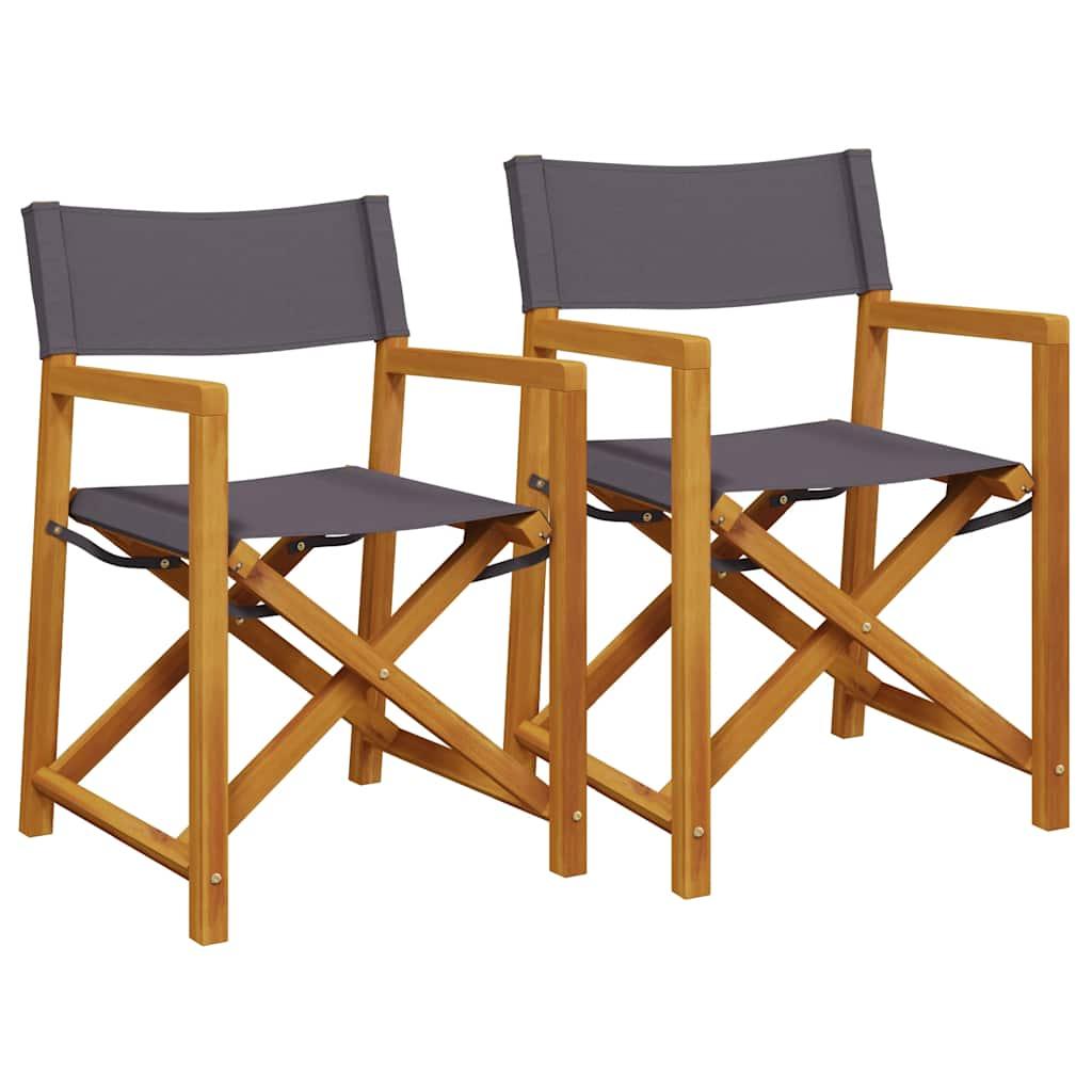 Sillas de director plegables 2 unidades tela blanco crema