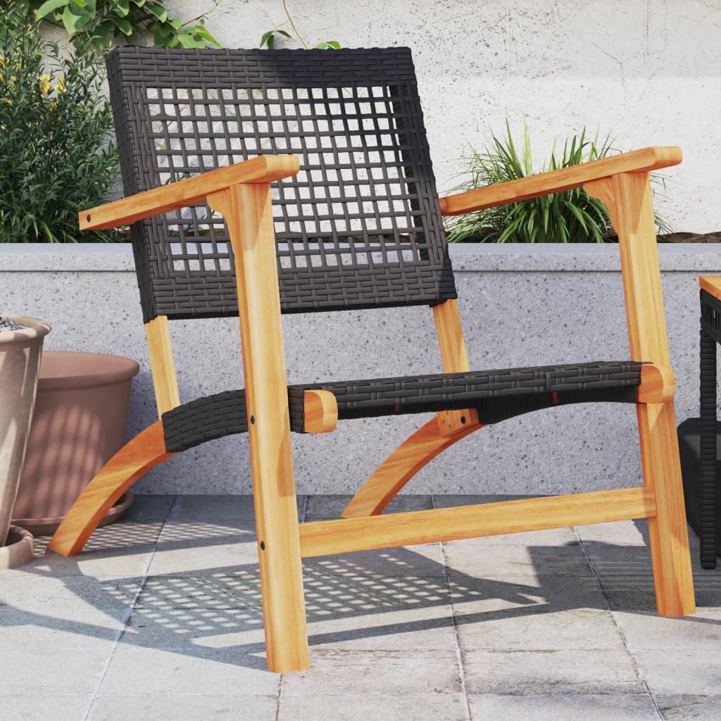 Sillas de jardín 2 uds madera de acacia y ratán sintético beige