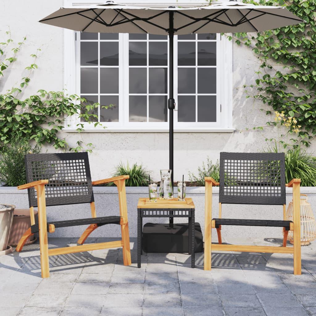 Sillas de jardín 2 uds madera de acacia y ratán sintético beige