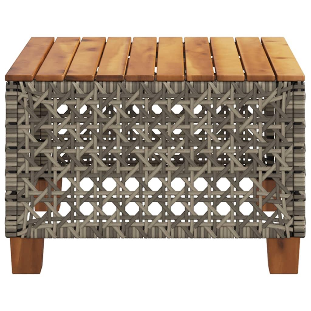 Mesa de jardín ratán sintético madera acacia beige 109x107x74cm