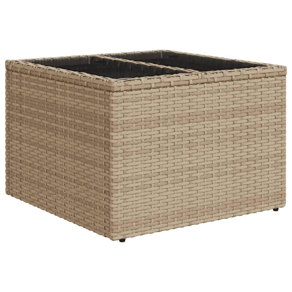 Mesa de jardín superficie de vidrio ratán PE negro 190x90x75 cm
