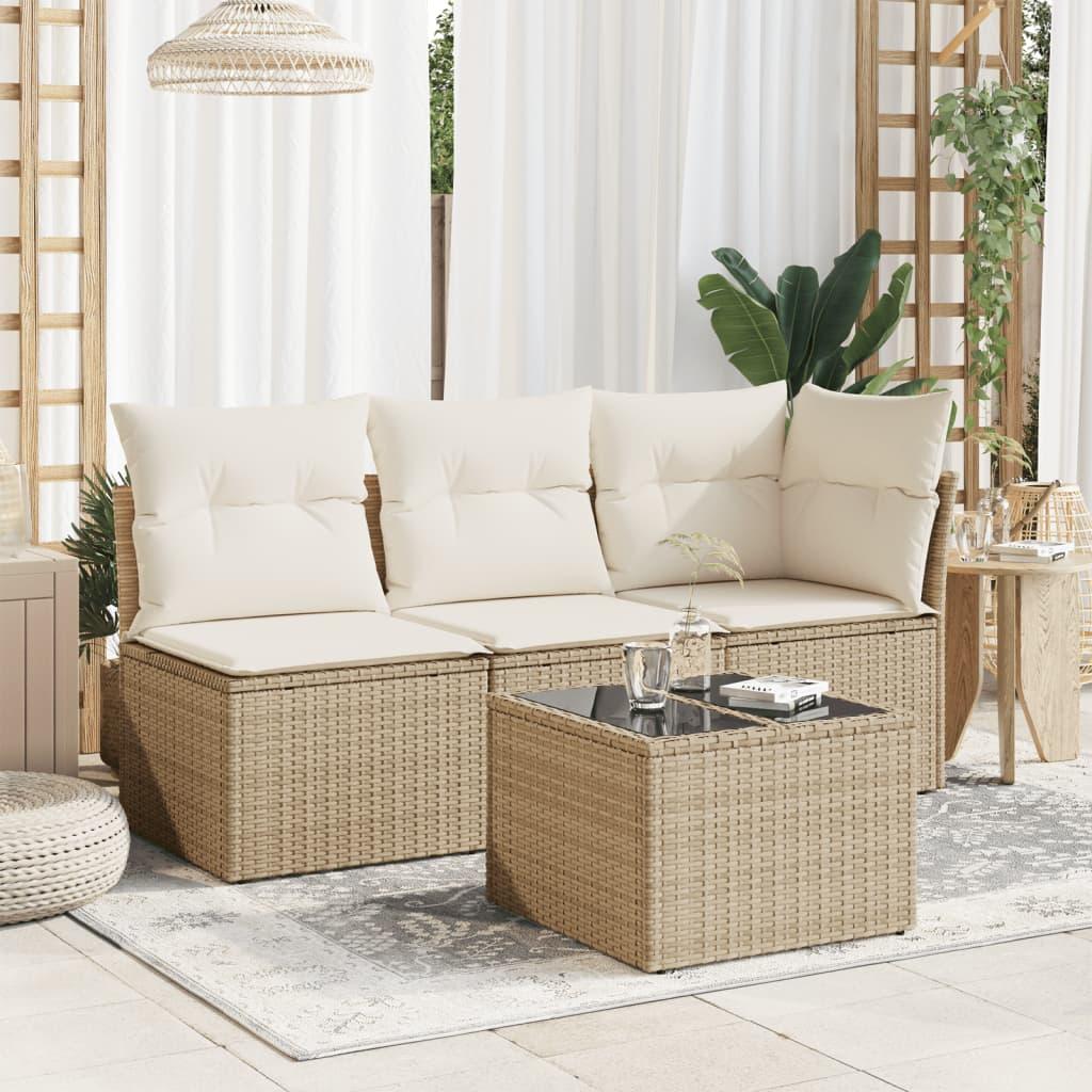 Mesa de jardín superficie de vidrio ratán PE negro 190x90x75 cm