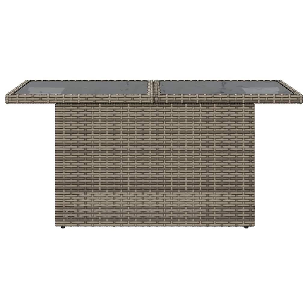 Mesa de jardín superficie de vidrio ratán PE negro 150x90x75 cm