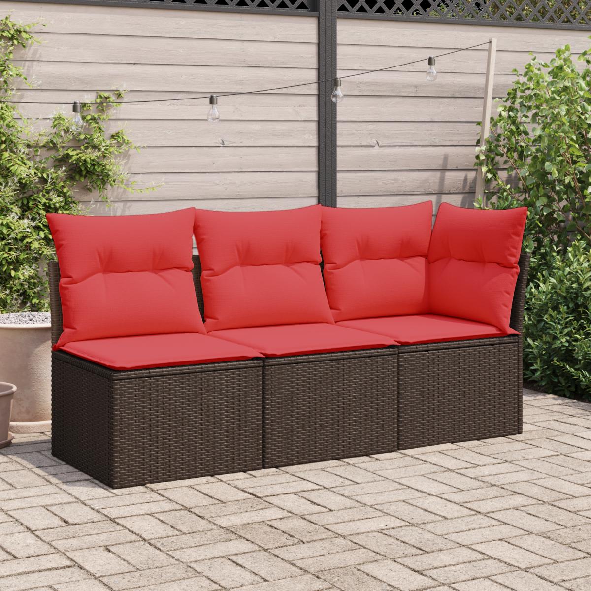 Sofá de jardín con cojín Poliratán