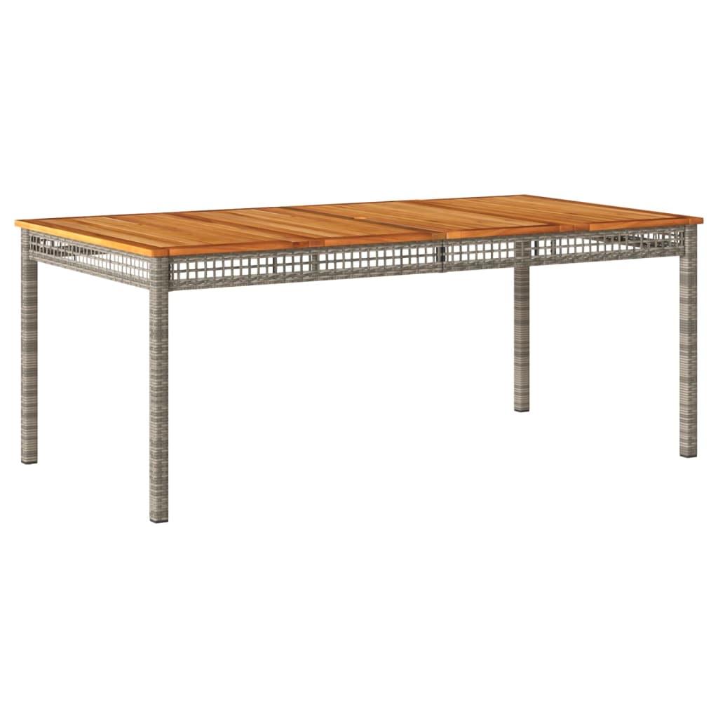 Mesa de jardín ratán sintético madera acacia negro 109x107x74cm