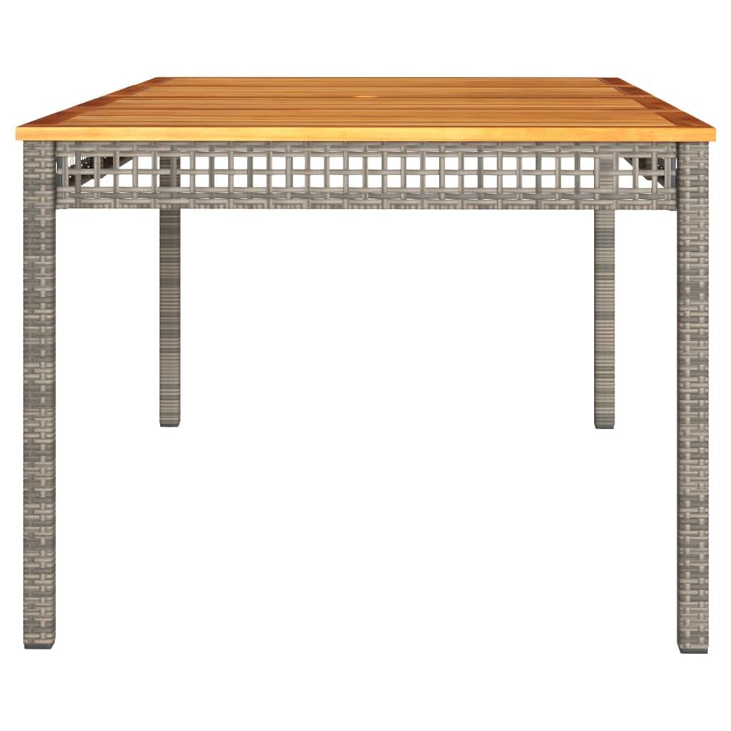 Mesa de jardín ratán sintético madera acacia negro 109x107x74cm