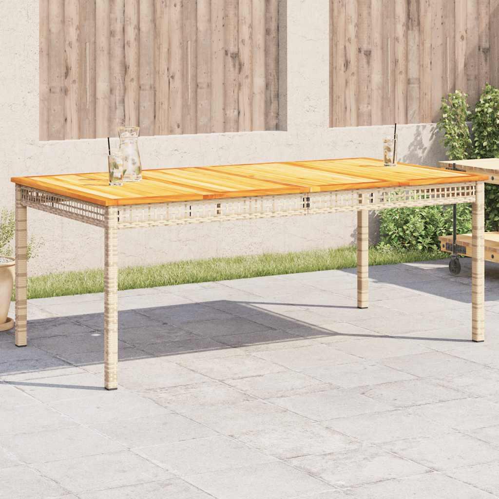 Mesa de jardín ratán sintético madera acacia negro 109x107x74cm