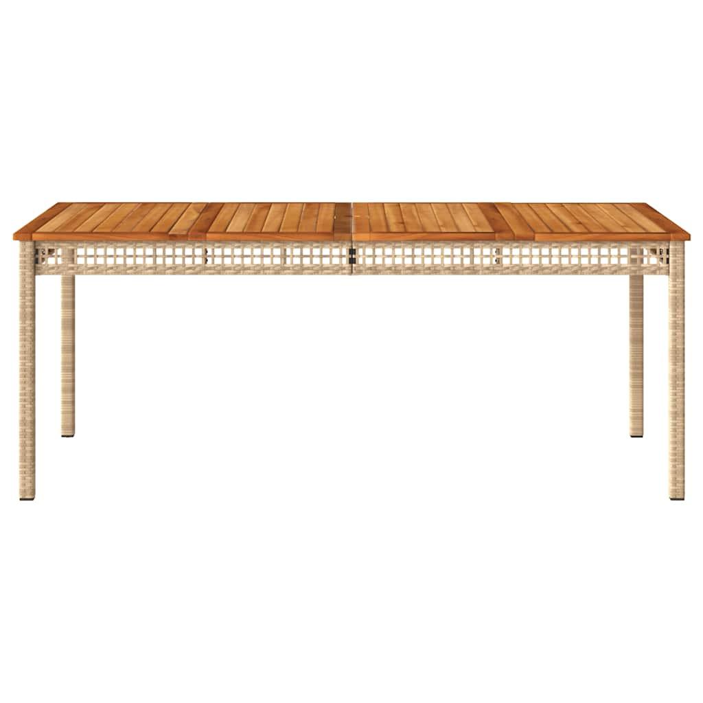 Mesa de jardín ratán sintético madera acacia negro 109x107x74cm