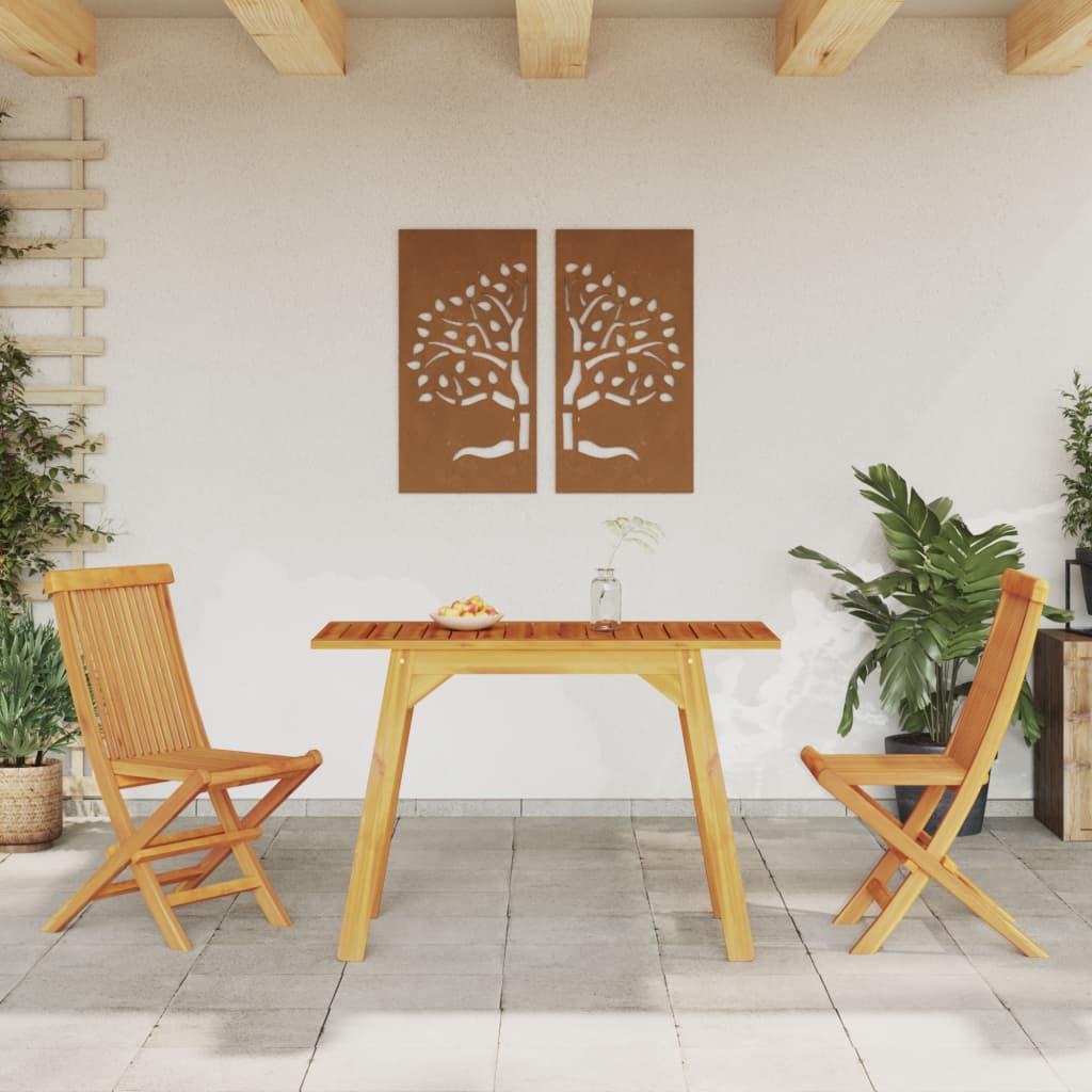 Mesa de comedor de jardín madera maciza de acacia 110x110x75 cm