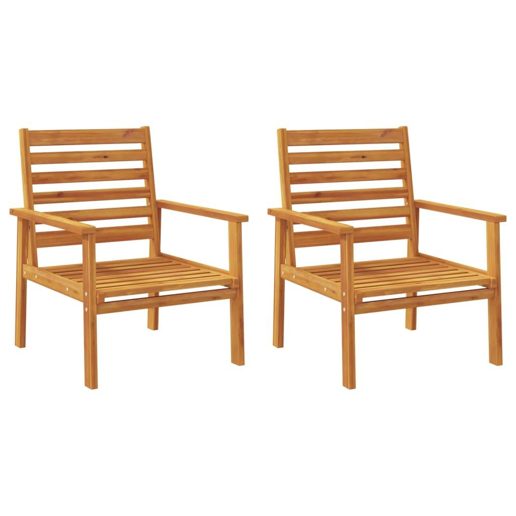 Sillón de jardín 2 unidades madera maciza acacia 66,5x65x81 cm