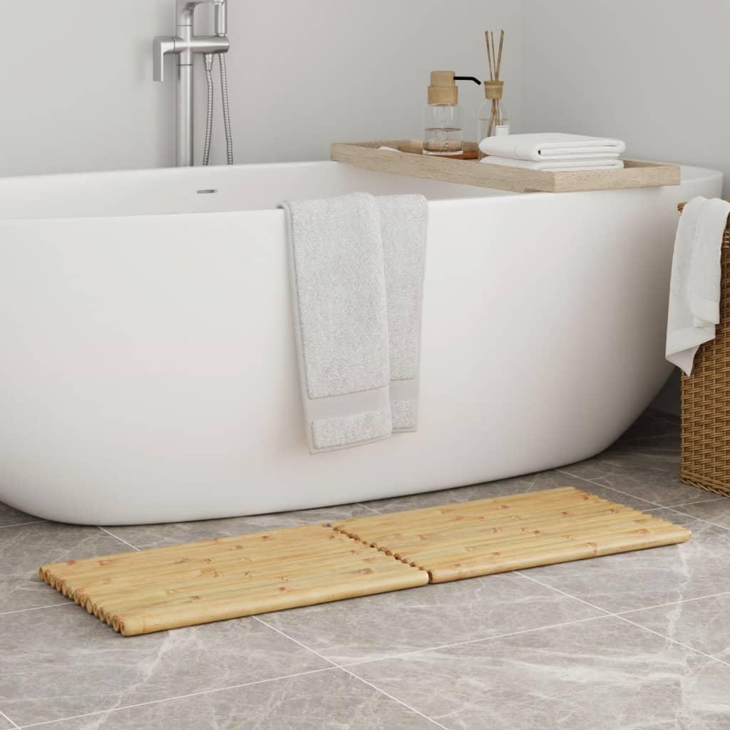 Alfombrillas de baño 2 unidades bambú 50x35 cm