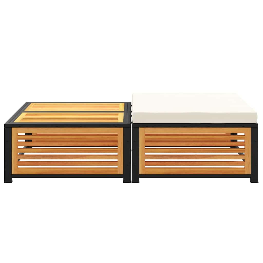 Mesa de jardín con taburete madera maciza de acacia