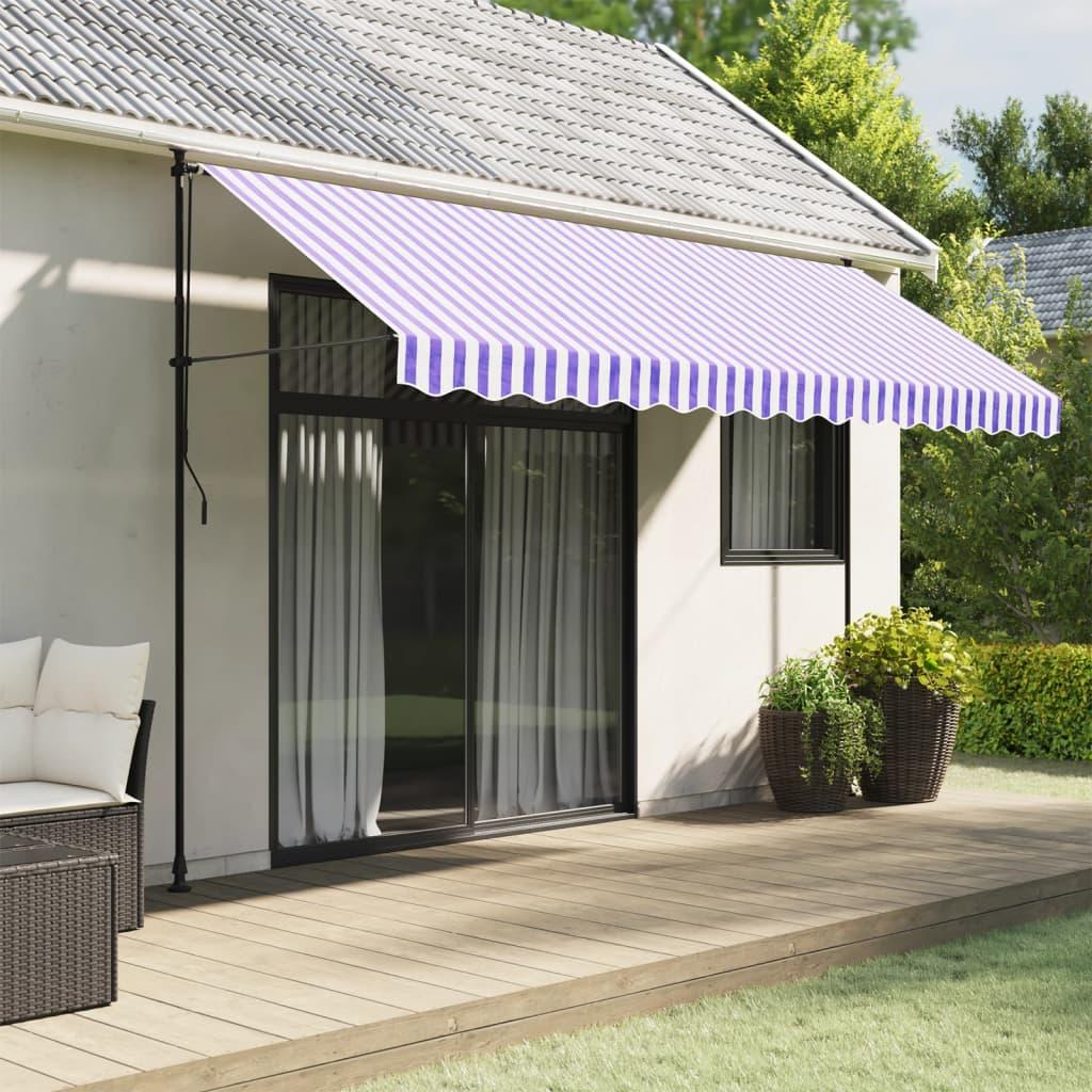 Tela de cenefa de toldo de repuesto rayas amarillo y blanco 280x20 cm