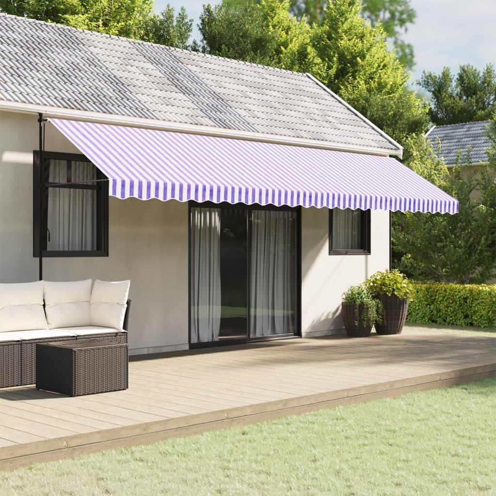 Tela de cenefa de toldo de repuesto rayas amarillo y blanco 280x20 cm