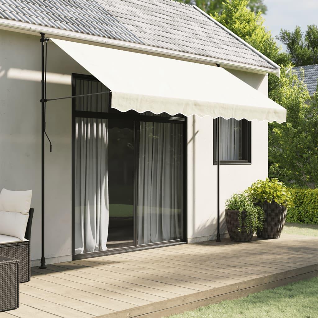 Tela de cenefa de toldo de repuesto rayas amarillo y blanco 280x20 cm