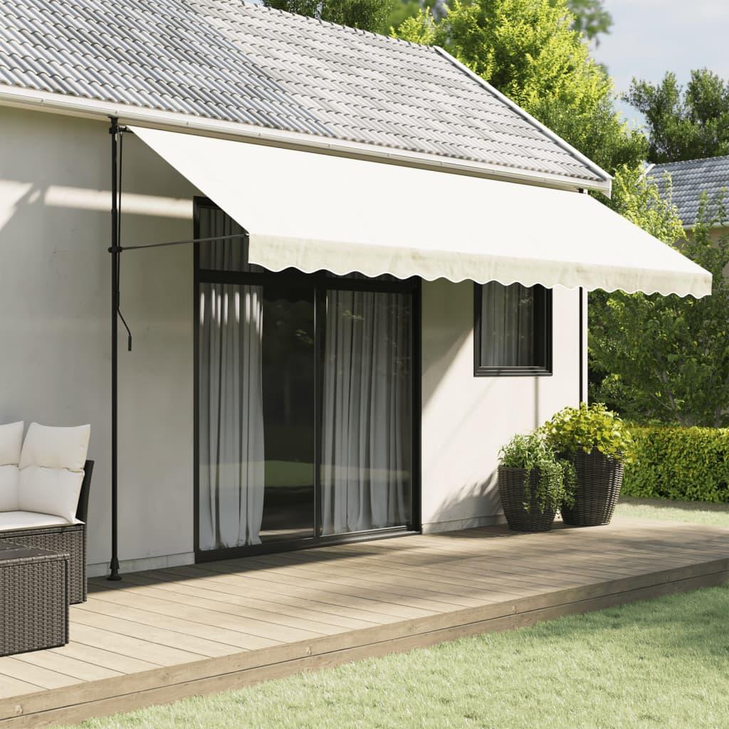 Tela de cenefa de toldo de repuesto rayas amarillo y blanco 280x20 cm