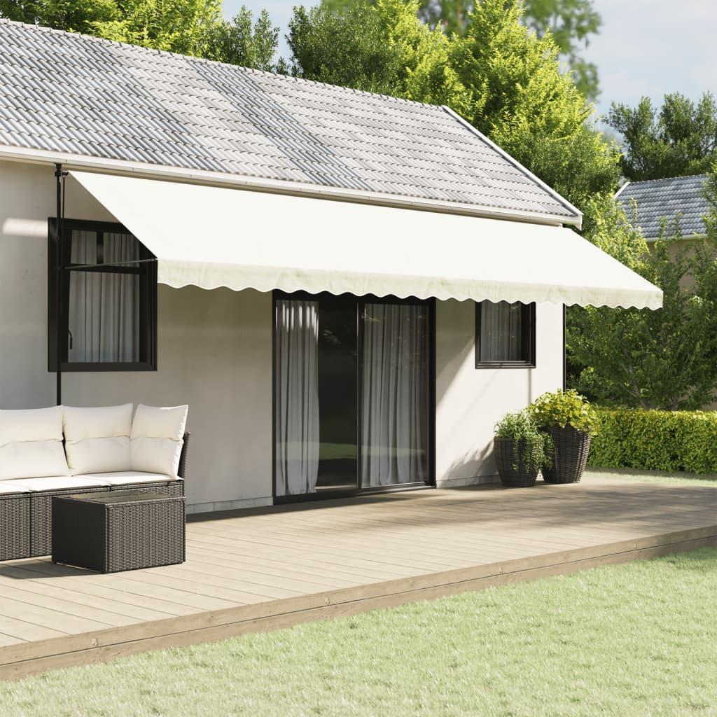 Tela de cenefa de toldo de repuesto rayas amarillo y blanco 280x20 cm