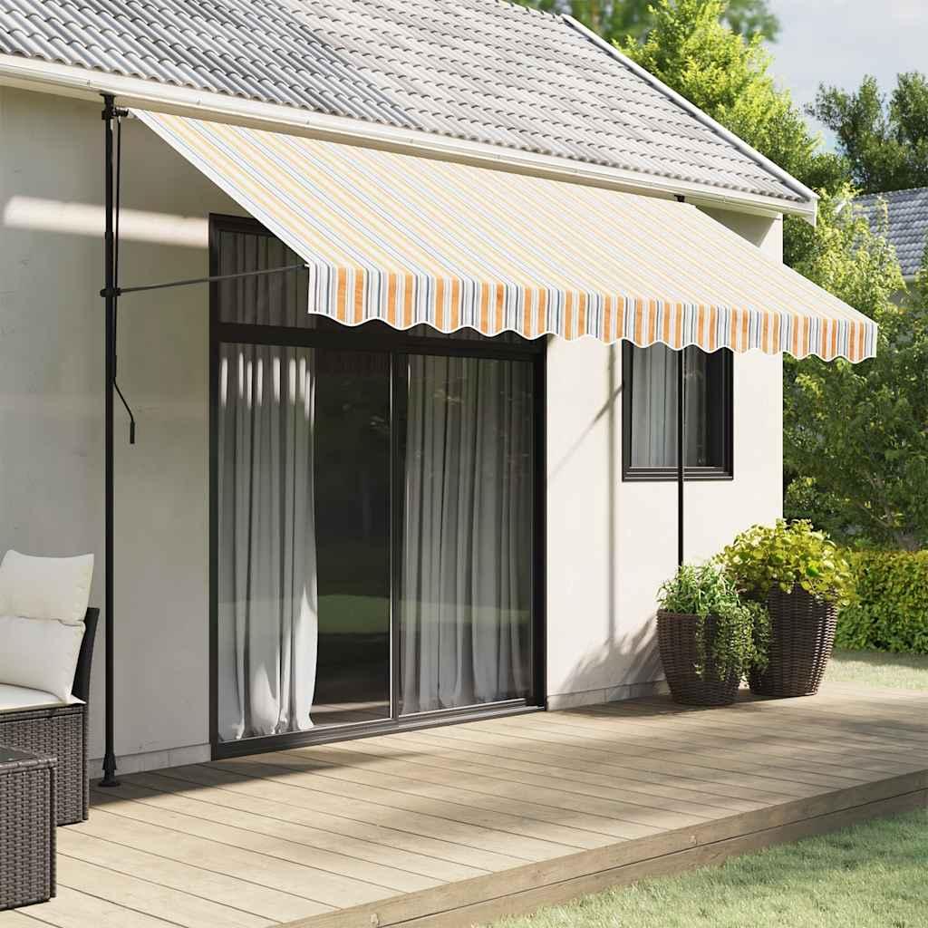 Tela de cenefa de toldo de repuesto rayas amarillo y blanco 280x20 cm