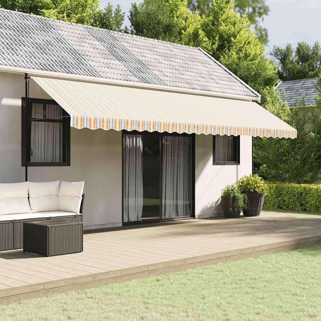 Tela de cenefa de toldo de repuesto rayas amarillo y blanco 280x20 cm