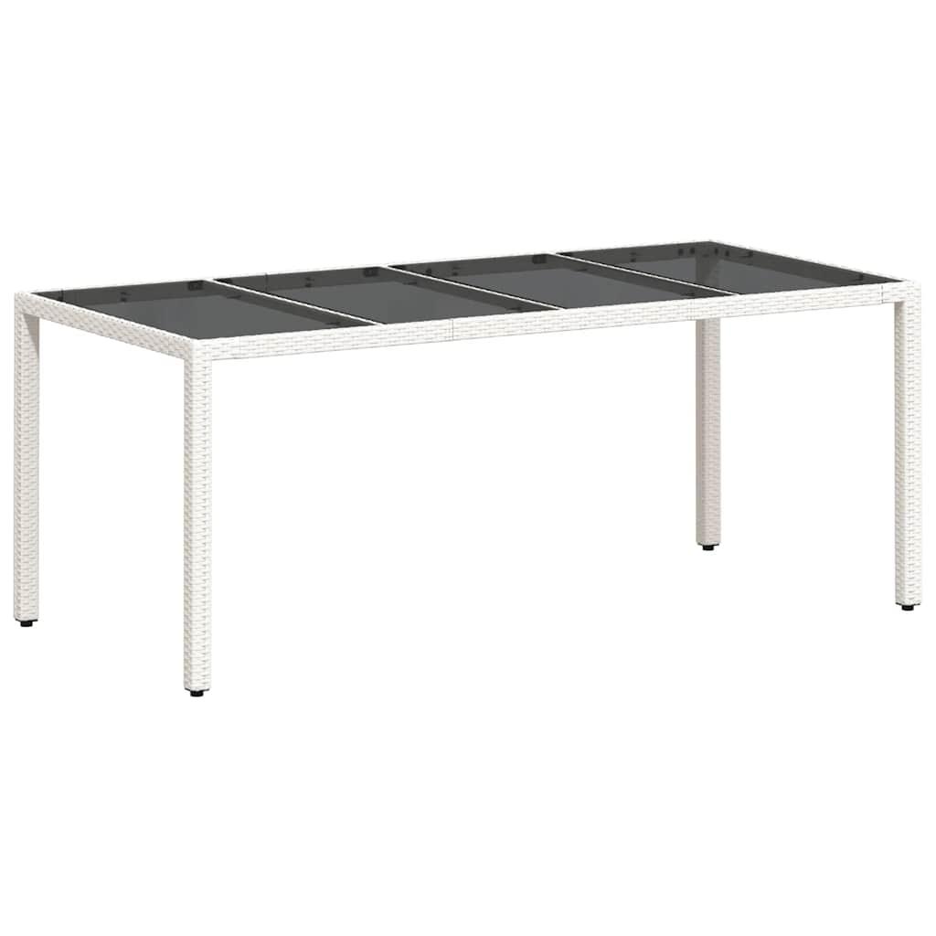 Mesa de jardín superficie de vidrio ratán PE negro 115x54x74 cm