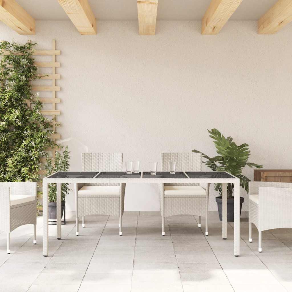 Mesa de jardín superficie de vidrio ratán PE negro 115x54x74 cm