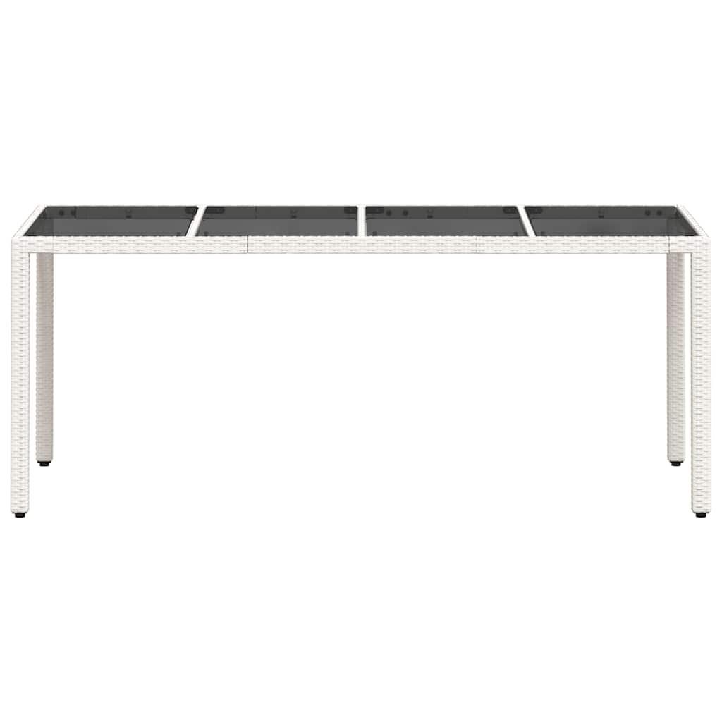 Mesa de jardín superficie de vidrio ratán PE negro 115x54x74 cm