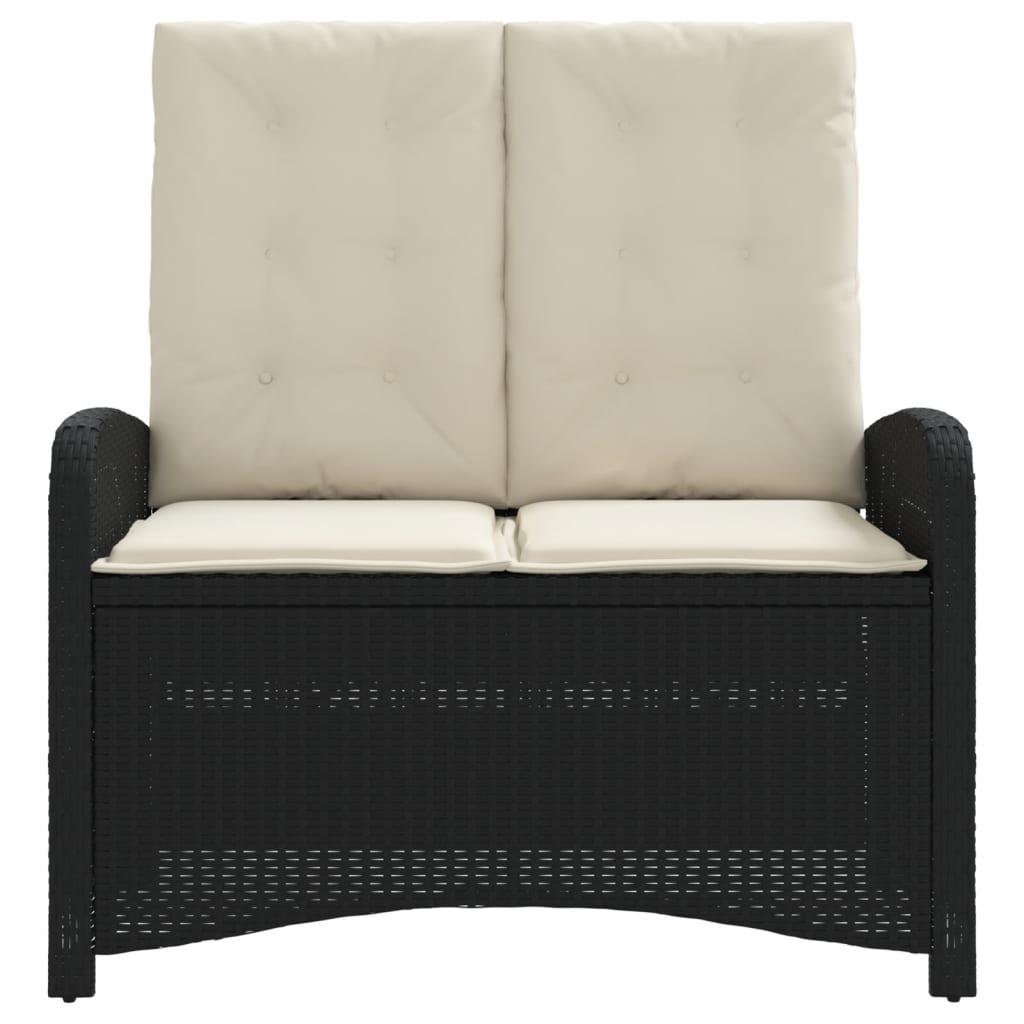 Sillón reclinable de jardín con cojines ratán sintético