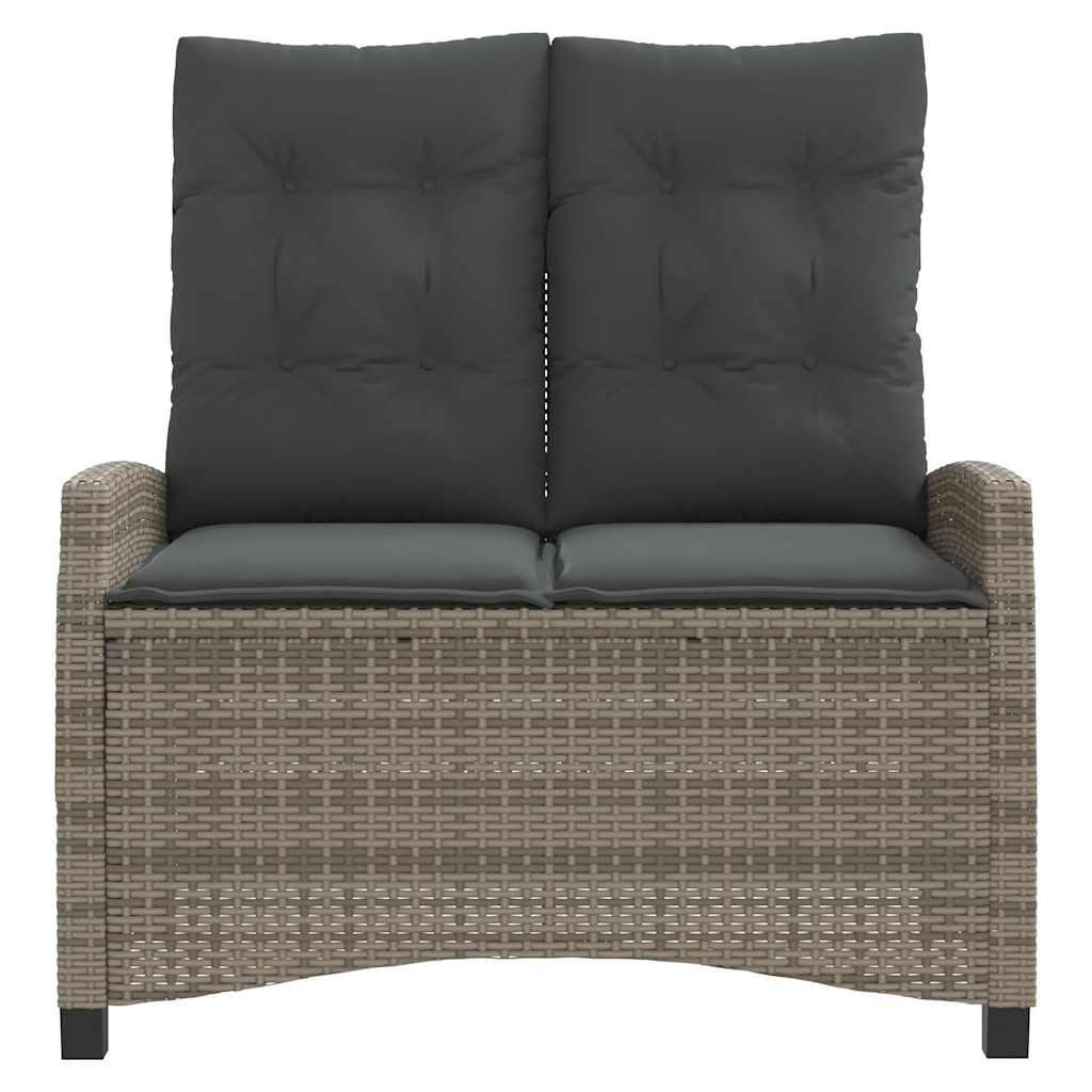 Sillón reclinable de jardín con cojines ratán sintético
