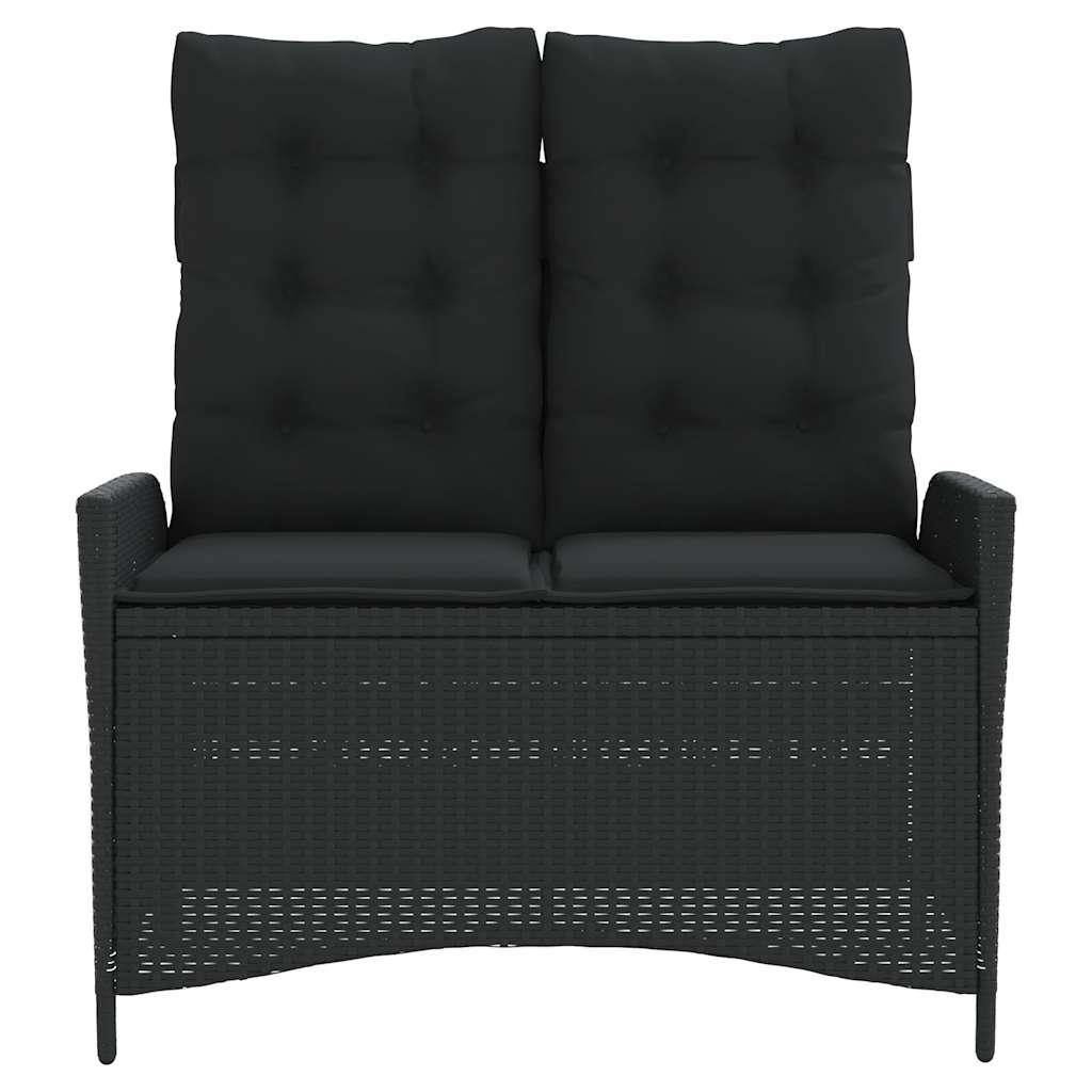 Sillón reclinable de jardín con cojines ratán sintético