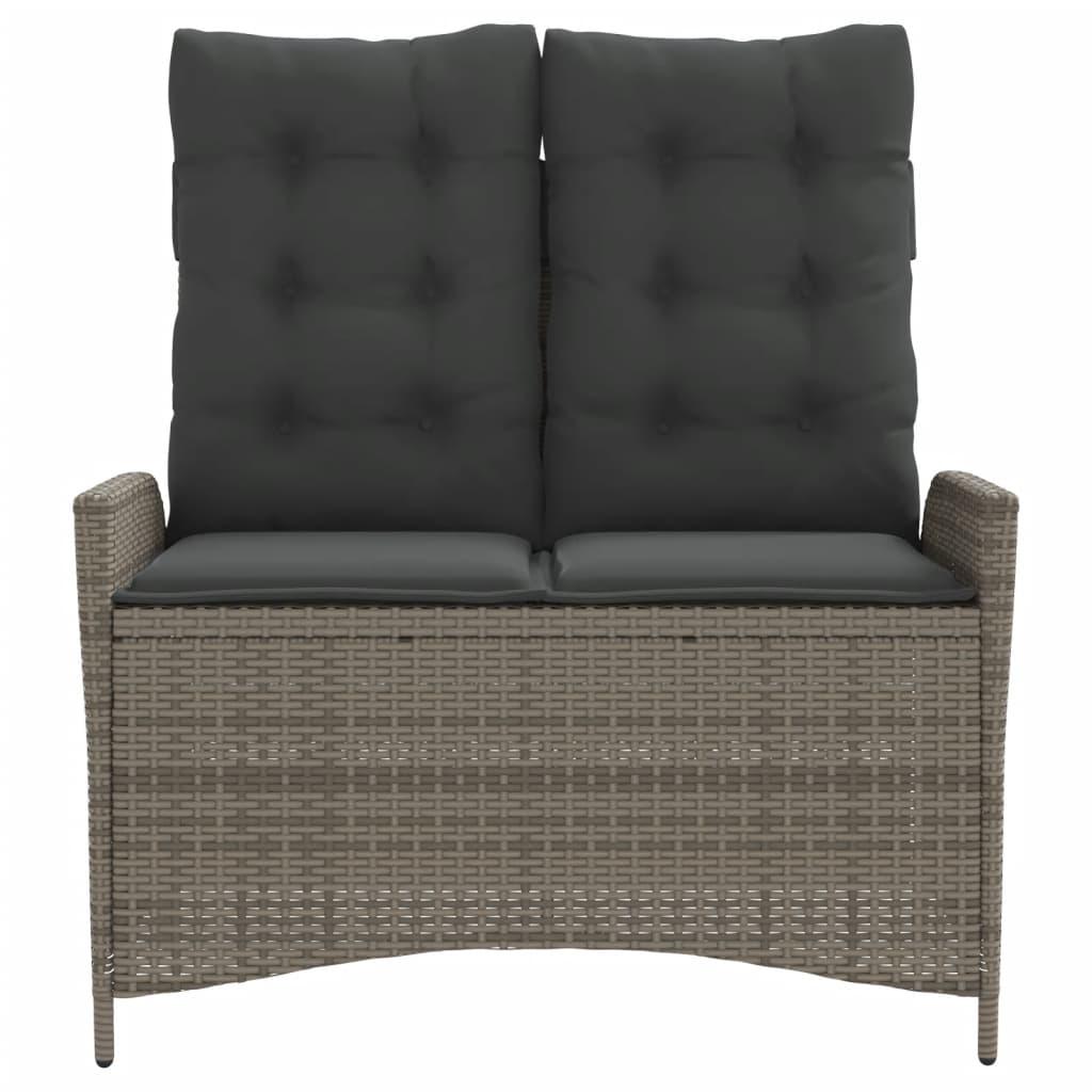 Sillón reclinable de jardín con cojines ratán sintético