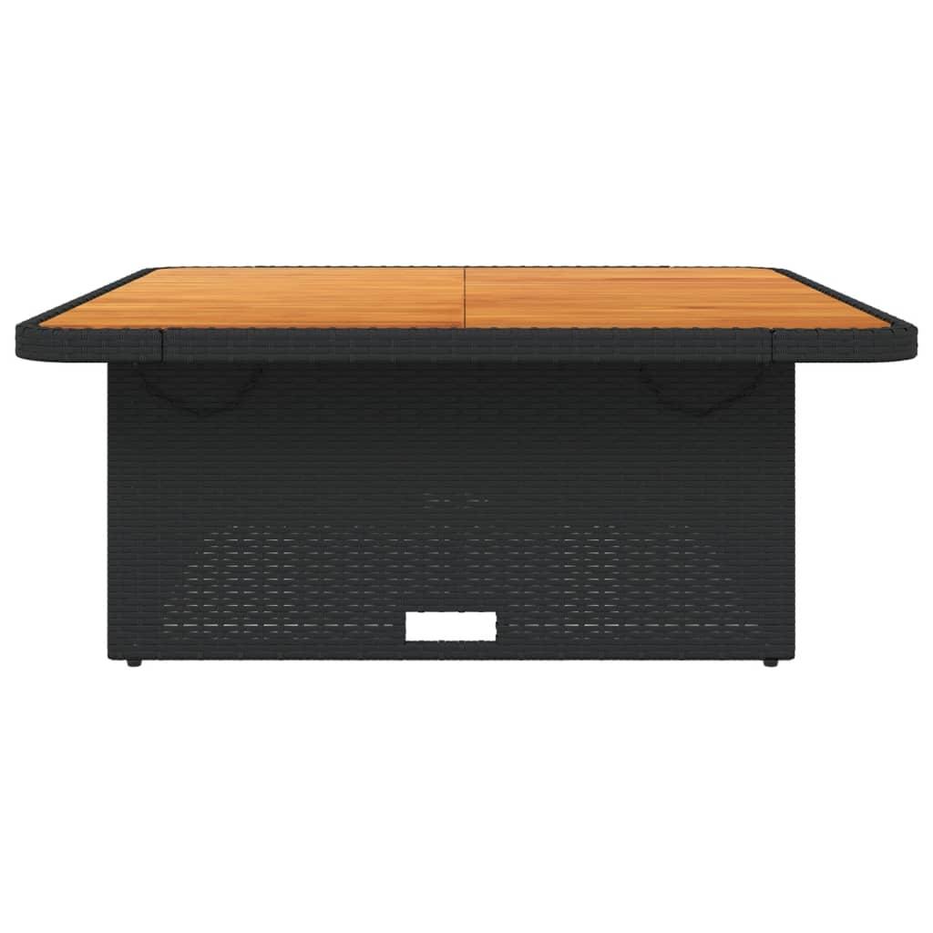 Mesa de jardín de madera de acacia y ratán PE gris 55x55x37 cm