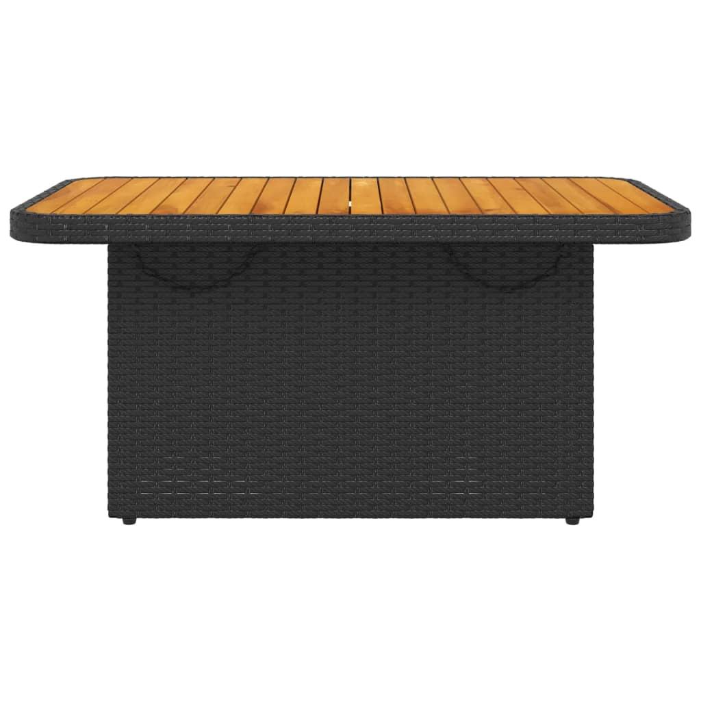 Mesa de jardín de madera de acacia y ratán PE gris 55x55x37 cm