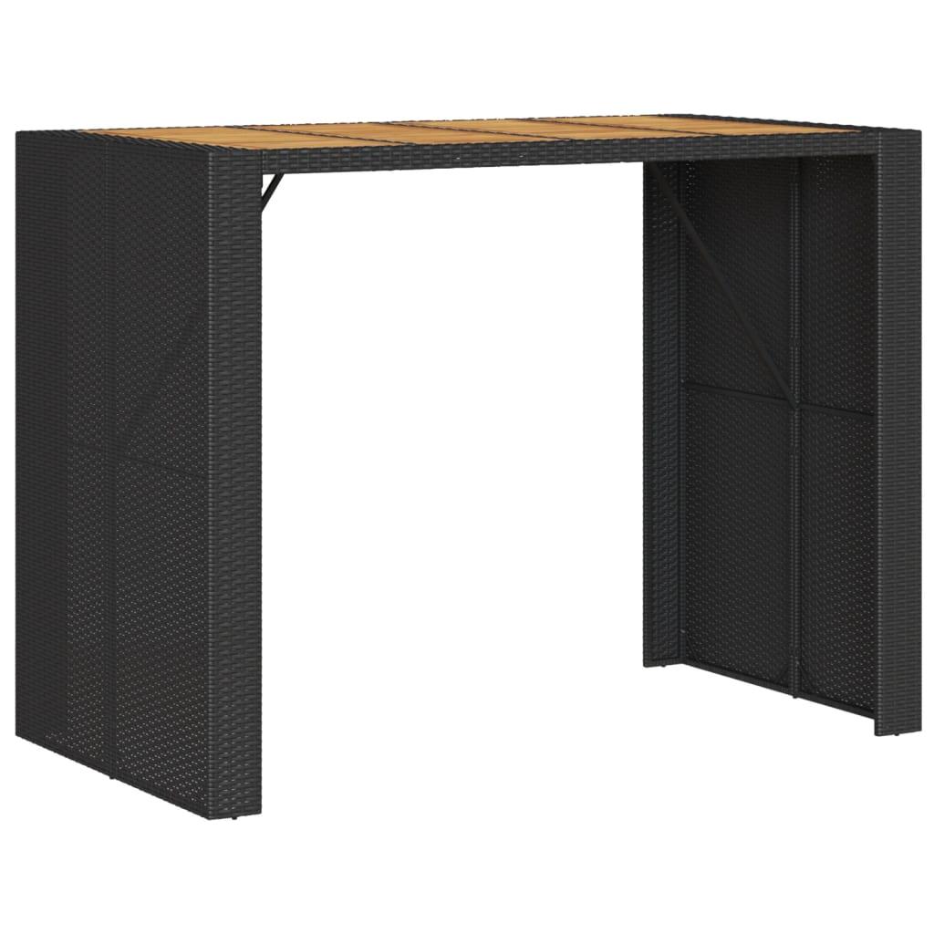 Mesa alta jardín superficie madera ratán PE