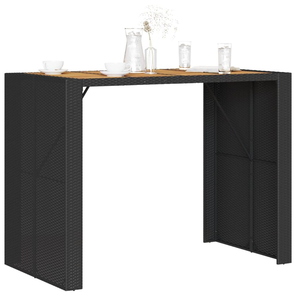 Mesa alta jardín superficie madera ratán PE
