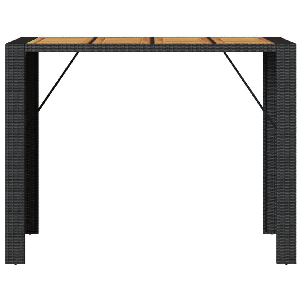 Mesa alta jardín superficie madera ratán PE