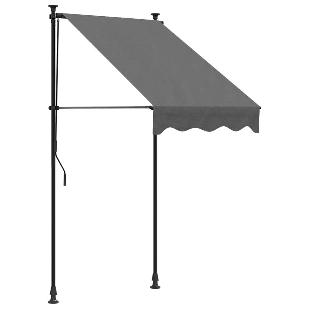 Toldo retráctil de tela y acero gris antracita 100x150 cm