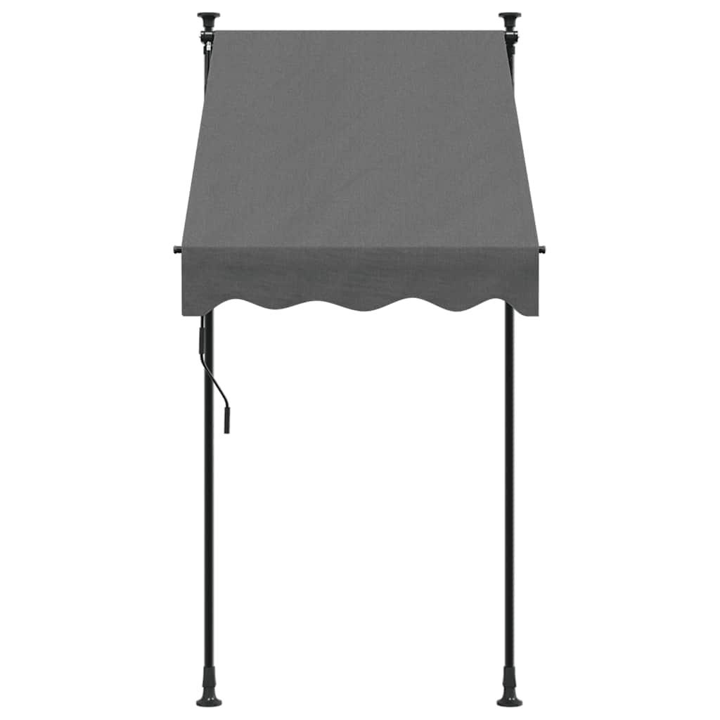 Toldo retráctil de tela y acero gris antracita 100x150 cm