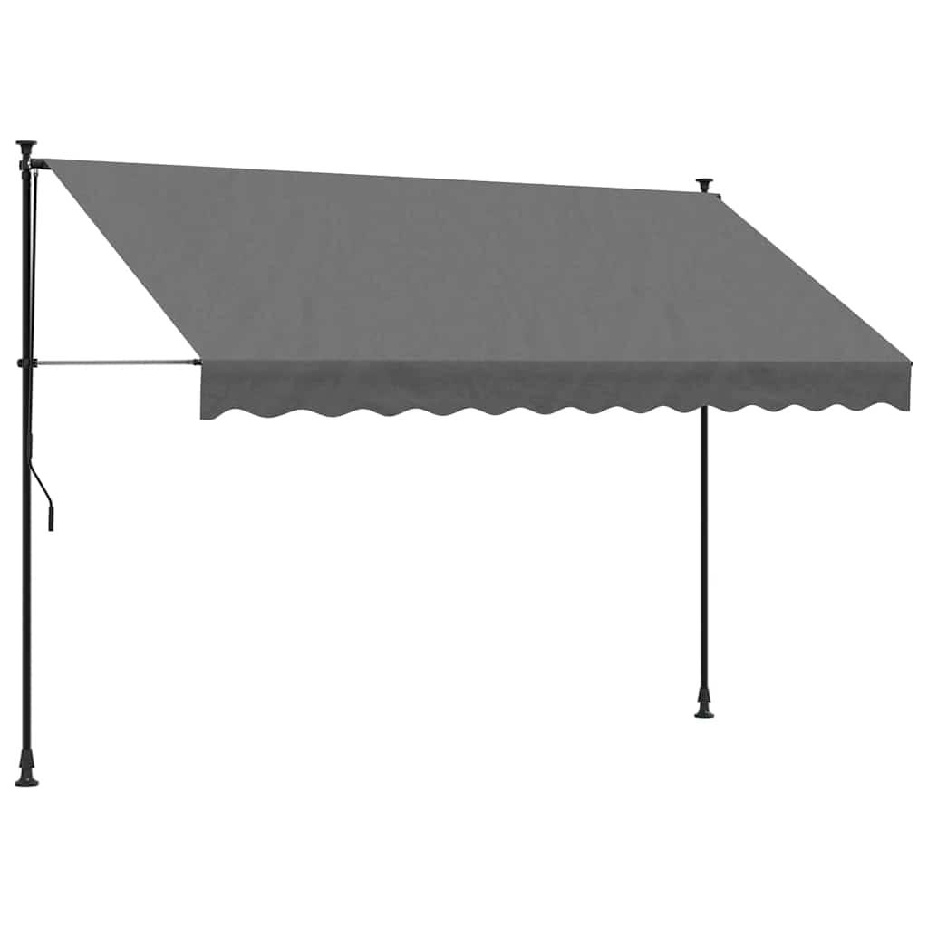 Toldo retráctil de tela y acero gris antracita 400x150 cm