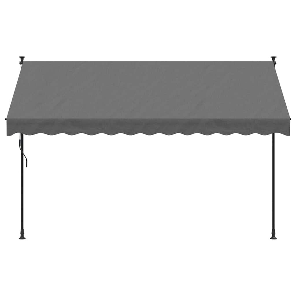 Toldo retráctil de tela y acero gris antracita 400x150 cm
